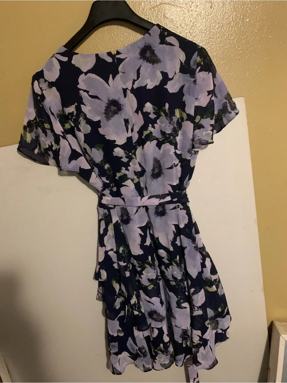 NWOT Tahari Navy Dress with Lilac Floral Print - Picture 2 of 3
